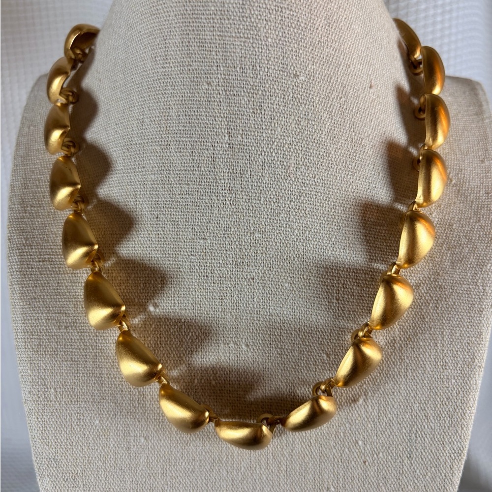 Vintage Anne Klein Gold-Tone Modernist Choker Statement Necklace